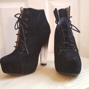 Love Culture Ombre Lace Up Platform Booties